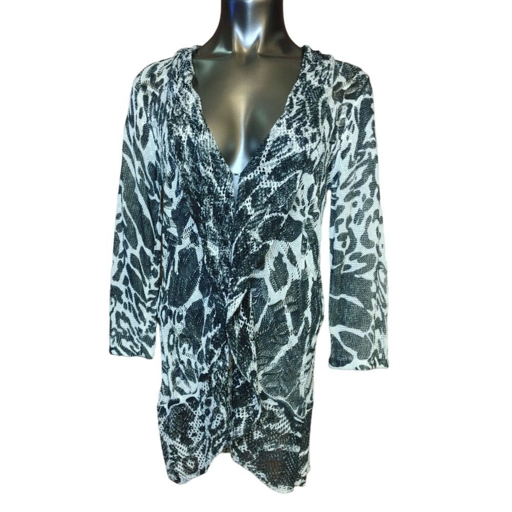 Mona Leah Couture Black and White Sweater Dress Size L